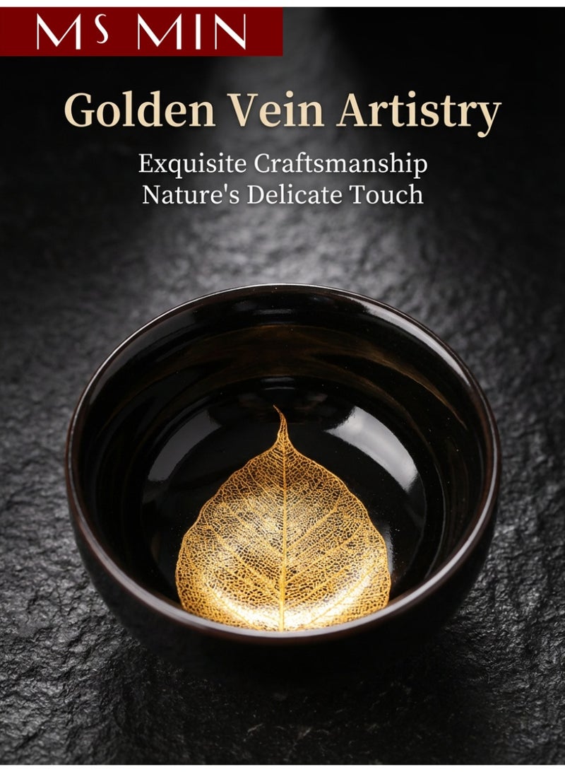 MS MIN Leaf Pattern Tea Cup Gift Set – 6-Piece Tea Bowl Set with Unique Botanical Designs - Image 4